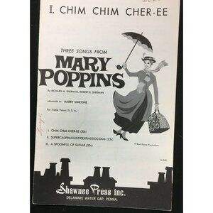 Sheet Music "I. Chim Chim Cher-ee" From Mary Poppins ©1963Walt Disney Production